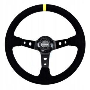 kierownica sportowa zamszowa 350 mm kjs drift offset 90 mm + gratis